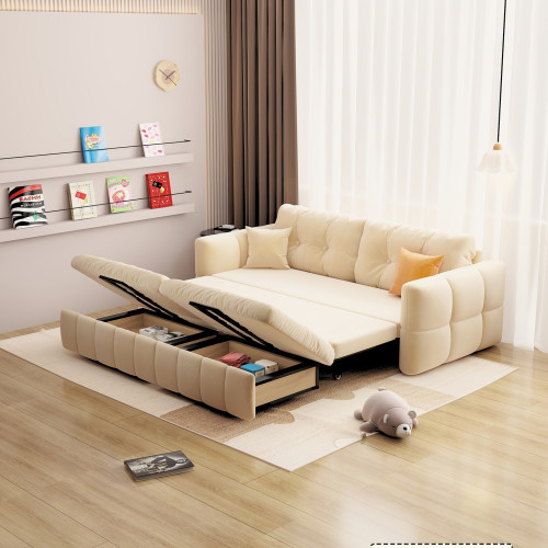 沙發床多功能兩用奶油風可折曡梳化床家用客廳小戶型法式2024新款 沙發床多功能兩用奶油風可折曡梳化床家用客廳小戶型法式2024新款