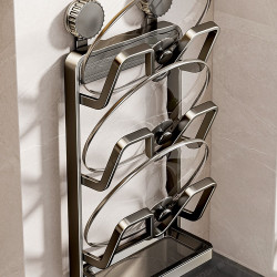 吸盤鍋蓋架壁掛式免打孔廚房置物架多功能收納架菜板多層砧板架子