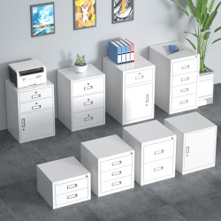 辦公室帶鎖文件櫃鐵皮小櫃子50高收納儲物櫃桌下移動矮櫃抽屜鬭櫃