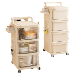 抽屜式家用桌下零食玩具儲物櫃收納櫃移動分層小推車免置物架