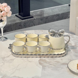 奶油風陶瓷水杯子家用套裝茶杯茶具茶壺輕奢客廳新婚喬遷生日禮物