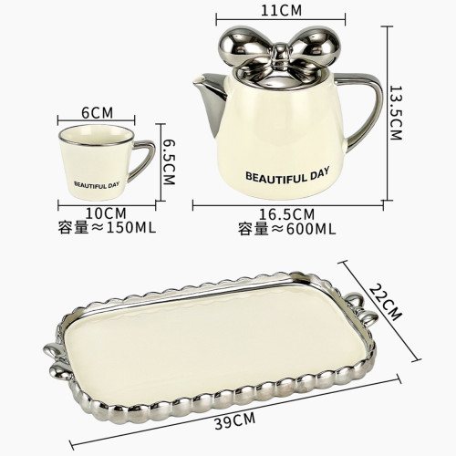 奶油風陶瓷水杯子家用套裝茶杯茶具茶壺輕奢客廳新婚喬遷生日禮物 奶油風陶瓷水杯子家用套裝茶杯茶具茶壺輕奢客廳新婚喬遷生日禮物