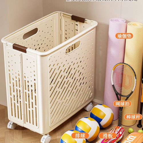 瑜珈墊收納筐帶輪家用運動工具整理羽毛球收納健身器材置物架 瑜珈墊收納筐帶輪家用運動工具整理羽毛球收納健身器材置物架