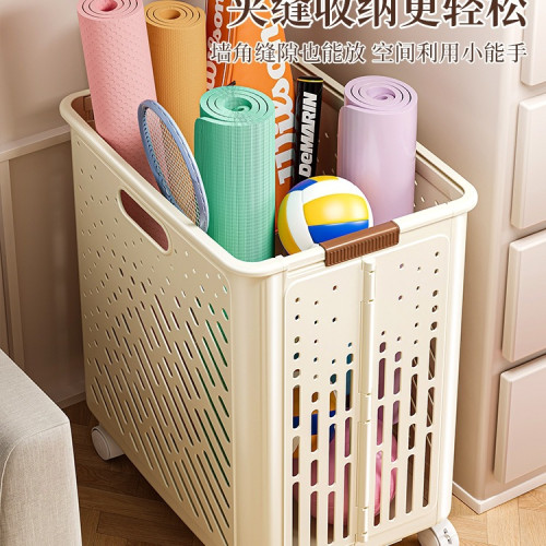 瑜珈墊收納筐帶輪家用運動工具整理羽毛球收納健身器材置物架 瑜珈墊收納筐帶輪家用運動工具整理羽毛球收納健身器材置物架