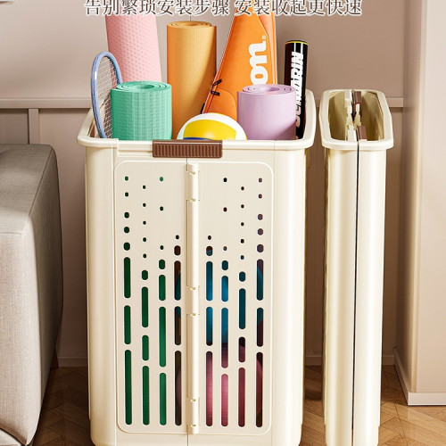 瑜珈墊收納筐帶輪家用運動工具整理羽毛球收納健身器材置物架 瑜珈墊收納筐帶輪家用運動工具整理羽毛球收納健身器材置物架