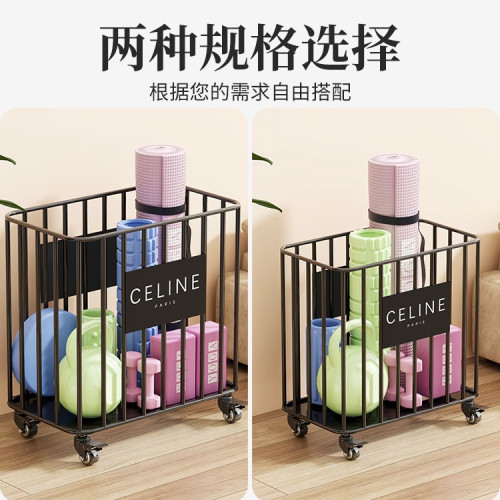 瑜珈墊收納家用落地帶輪可移動健身器材夾縫收納筐運動工具置物架 瑜珈墊收納家用落地帶輪可移動健身器材夾縫收納筐運動工具置物架