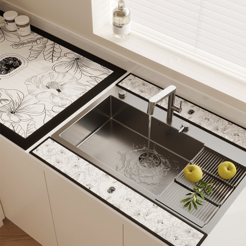 廚房水龍頭矽藻泥台面瀝水墊長條窄邊洗手台吸水墊擋水條防濺水墊 廚房水龍頭矽藻泥台面瀝水墊長條窄邊洗手台吸水墊擋水條防濺水墊