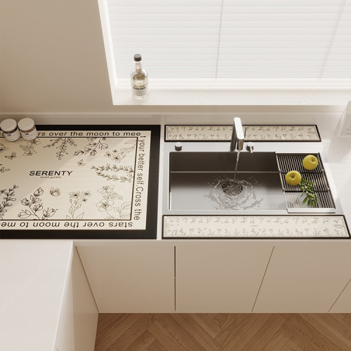 廚房水龍頭矽藻泥台面瀝水墊長條窄邊洗手台吸水墊擋水條防濺水墊 廚房水龍頭矽藻泥台面瀝水墊長條窄邊洗手台吸水墊擋水條防濺水墊