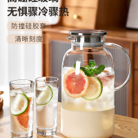 冷水壺玻璃水壺耐高溫涼水壺家用大容量果汁冷泡壺紥壺涼水杯套裝