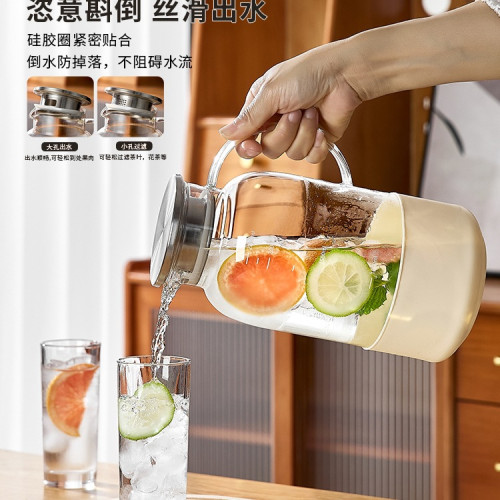 冷水壺玻璃水壺耐高溫涼水壺家用大容量果汁冷泡壺紥壺涼水杯套裝 冷水壺玻璃水壺耐高溫涼水壺家用大容量果汁冷泡壺紥壺涼水杯套裝