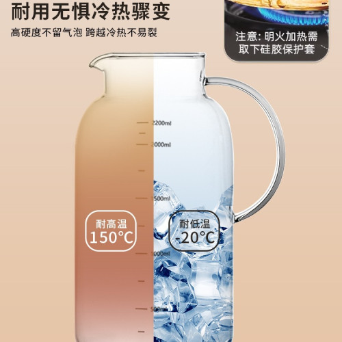冷水壺玻璃水壺耐高溫涼水壺家用大容量果汁冷泡壺紥壺涼水杯套裝 冷水壺玻璃水壺耐高溫涼水壺家用大容量果汁冷泡壺紥壺涼水杯套裝