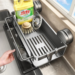 吸盤廚房置物架抹布收納瀝水架免打孔壁掛調料架子水龍頭水槽