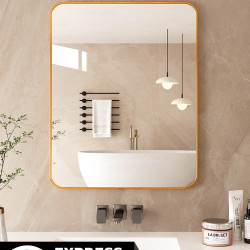 鏡子貼牆自粘洗手台化妝鏡壁掛式衛生間厠所免打孔梳妝玻璃浴室鏡