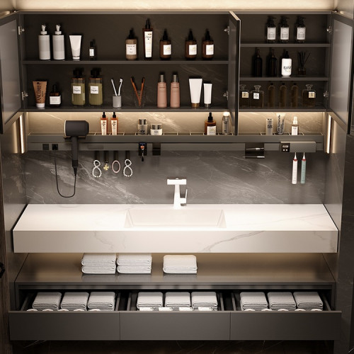 楠家匠2025新款浴室櫃酒店風巖板無縫陶瓷一體盆衛生間洗漱台定 楠家匠2025新款浴室櫃酒店風巖板無縫陶瓷一體盆衛生間洗漱台定