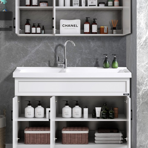 洗衣櫃一體雙盆人造石英石洗衣池帶搓板陽台太空鋁浴室櫃組合定 洗衣櫃一體雙盆人造石英石洗衣池帶搓板陽台太空鋁浴室櫃組合定