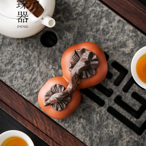 紫砂柿子茶寵擺件可養小茶玩好事成雙工藝品水果茶道配件 紫砂柿子茶寵擺件可養小茶玩好事成雙工藝品水果茶道配件