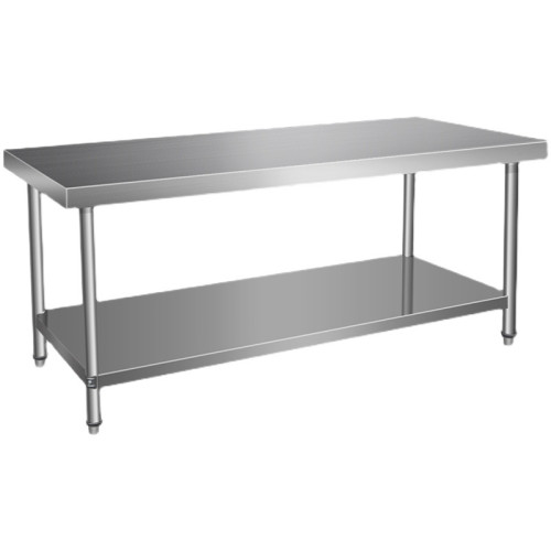 加厚不鏽鋼工作台飯店廚房操作台烘焙揉麵切菜桌子雙層打荷打包台 加厚不鏽鋼工作台飯店廚房操作台烘焙揉麵切菜桌子雙層打荷打包台