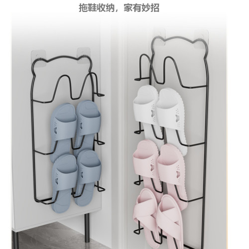 浴室拖鞋架免打孔壁掛式衛生間收納厠所壁掛掛架瀝水架子絹花 浴室拖鞋架免打孔壁掛式衛生間收納厠所壁掛掛架瀝水架子絹花