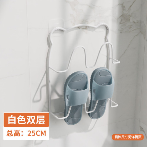 浴室拖鞋架免打孔壁掛式衛生間收納厠所壁掛掛架瀝水架子絹花 浴室拖鞋架免打孔壁掛式衛生間收納厠所壁掛掛架瀝水架子絹花