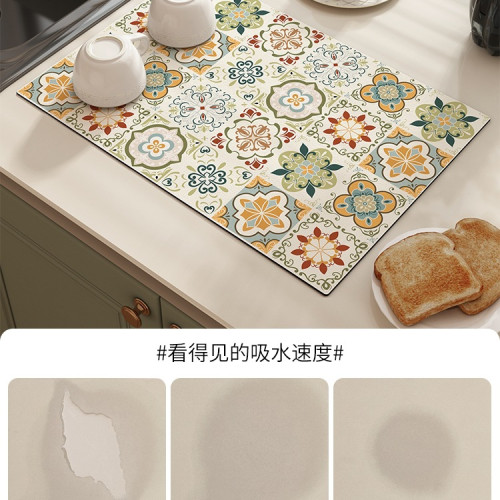 矽藻泥瀝水墊廚房餐具碗盤乾燥控水墊防水防滑免洗隔熱台面吸水墊 矽藻泥瀝水墊廚房餐具碗盤乾燥控水墊防水防滑免洗隔熱台面吸水墊
