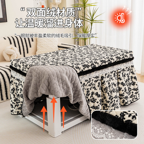 烤火桌子罩套冬天2025新款電暖爐罩感烤火被長方形火爐保護罩 烤火桌子罩套冬天2025新款電暖爐罩感烤火被長方形火爐保護罩