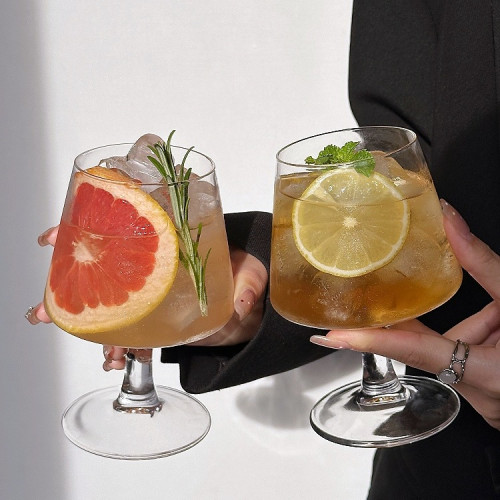 ins高腳水果茶杯玻璃杯網紅餐廳果汁氣泡水杯白蘭地杯冷飲料杯子 ins高腳水果茶杯玻璃杯網紅餐廳果汁氣泡水杯白蘭地杯冷飲料杯子