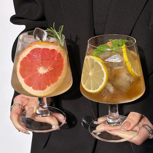 ins高腳水果茶杯玻璃杯網紅餐廳果汁氣泡水杯白蘭地杯冷飲料杯子 ins高腳水果茶杯玻璃杯網紅餐廳果汁氣泡水杯白蘭地杯冷飲料杯子