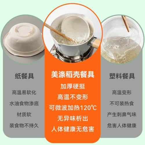 戶外一次性餐具三件套碗筷套裝稻殼野餐露營餐盤子菜碟食品級家用 戶外一次性餐具三件套碗筷套裝稻殼野餐露營餐盤子菜碟食品級家用