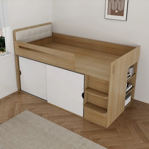 小戶型兒童半高床衣櫃一體多功能帶護欄床書桌收納櫃默認項絹花 小戶型兒童半高床衣櫃一體多功能帶護欄床書桌收納櫃默認項絹花