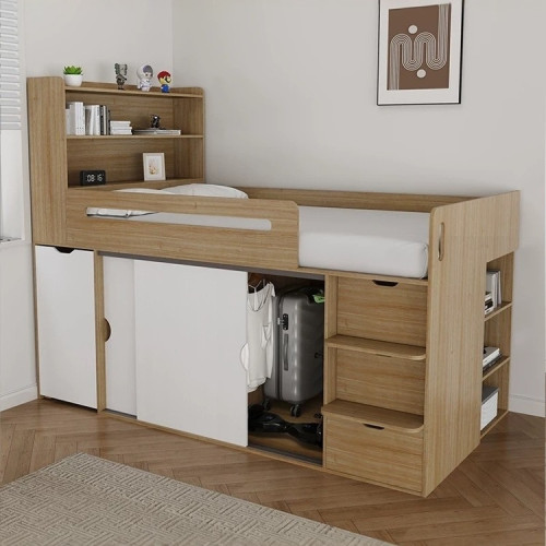 小戶型兒童半高床衣櫃一體多功能帶護欄床書桌收納櫃默認項絹花 小戶型兒童半高床衣櫃一體多功能帶護欄床書桌收納櫃默認項絹花