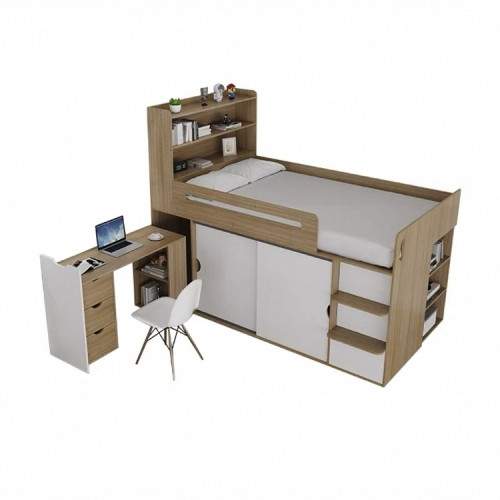 小戶型兒童半高床衣櫃一體多功能帶護欄床書桌收納櫃默認項絹花 小戶型兒童半高床衣櫃一體多功能帶護欄床書桌收納櫃默認項絹花