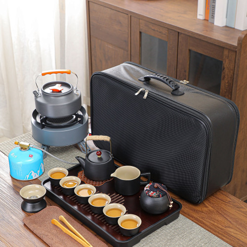 車用戶外露營圍爐煮茶可攜式旅行茶具套裝多功能燒烤爐燒水壺整套 車用戶外露營圍爐煮茶可攜式旅行茶具套裝多功能燒烤爐燒水壺整套