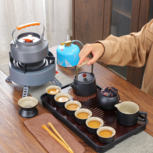車用戶外露營圍爐煮茶可攜式旅行茶具套裝多功能燒烤爐燒水壺整套 車用戶外露營圍爐煮茶可攜式旅行茶具套裝多功能燒烤爐燒水壺整套