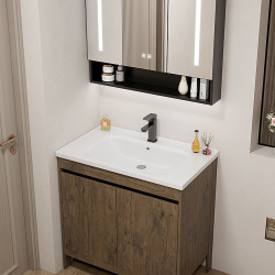 落地式洗手盆櫃組合太空鋁浴室櫃衛生間洗臉盆家用陶瓷一體洗漱台