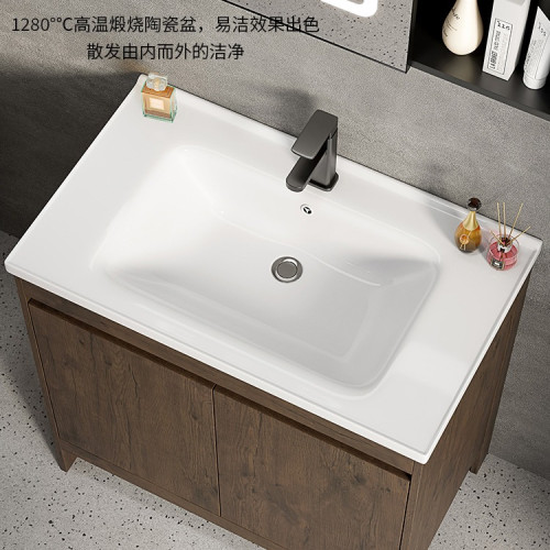 落地式洗手盆櫃組合太空鋁浴室櫃衛生間洗臉盆家用陶瓷一體洗漱台 落地式洗手盆櫃組合太空鋁浴室櫃衛生間洗臉盆家用陶瓷一體洗漱台