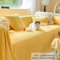 蔓越家 ins奶油風雪尼爾沙發巾全包一片式蓋布沙發套沙發蓋巾坐墊
