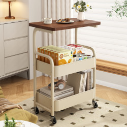 可移動茶幾零食小推車奶油風客廳沙發邊幾邊桌迷你床頭置物架桌子