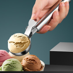 可彈式冰淇淋勺304不鏽鋼挖球器冰激淩雪糕勺西瓜水果球挖勺