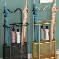 輕奢鐵藝瀝水雨繖架門口雨繖桶放繖架家用電梯口立繖筒收納置物架