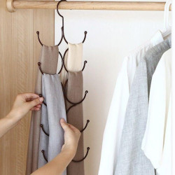 多功能收納掛圍巾架絲襪架子領帶架帽子架絲巾架圈環衣架掛鉤