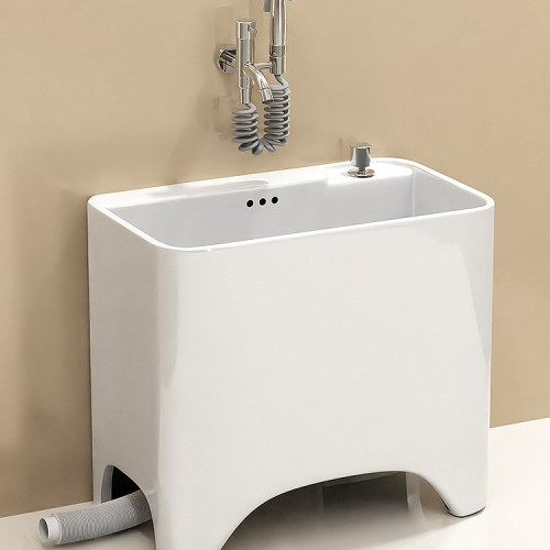 家用拖把池高腳陽台拖布池帶腿洗墩布盆大小號衛生間四腳自動下水 家用拖把池高腳陽台拖布池帶腿洗墩布盆大小號衛生間四腳自動下水