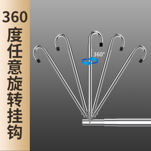 不鏽鋼伸縮晾衣桿室內陽台曬衣服曬被子曬被桿懸掛式可收納晾升降 不鏽鋼伸縮晾衣桿室內陽台曬衣服曬被子曬被桿懸掛式可收納晾升降