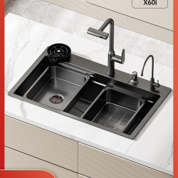 水槽納米蜂窩洗菜盆304不鏽鋼大單槽家用廚房加厚洗碗池x60i