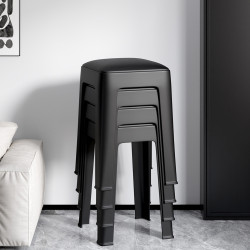 塑膠凳子家用加厚可曡放軟包方凳輕奢感客廳餐桌板凳備用椅子