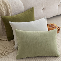 雪尼爾抱枕套奶油風北歐超柔可拆洗大號長方形沙發床頭腰靠枕定