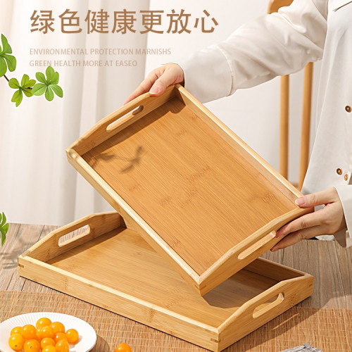 托盤竹木長方形茶盤商用竹製茶杯水杯收納家用大號酒店餐廳燒烤盤 托盤竹木長方形茶盤商用竹製茶杯水杯收納家用大號酒店餐廳燒烤盤