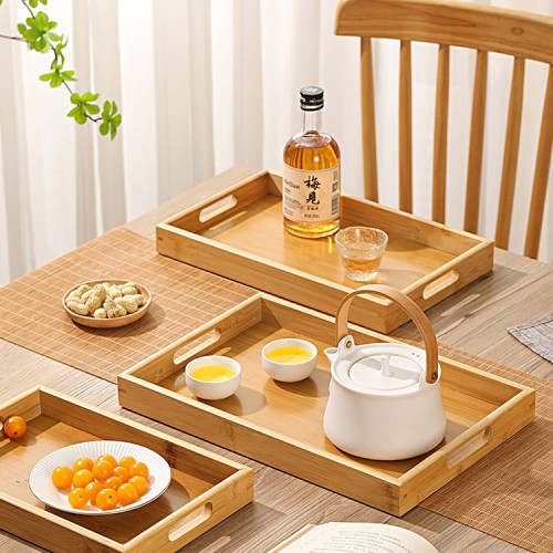 托盤竹木長方形茶盤商用竹製茶杯水杯收納家用大號酒店餐廳燒烤盤 托盤竹木長方形茶盤商用竹製茶杯水杯收納家用大號酒店餐廳燒烤盤