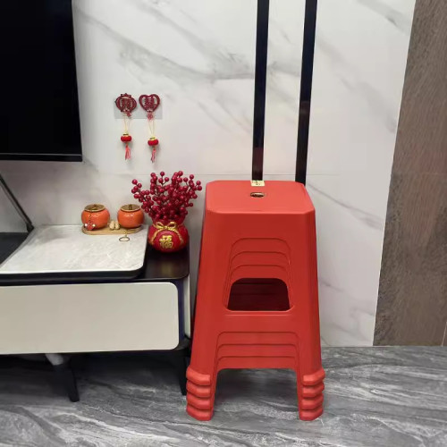 紅色塑膠凳子北歐經濟型餐桌凳結實耐用吃飯凳客廳防滑成人高凳子 紅色塑膠凳子北歐經濟型餐桌凳結實耐用吃飯凳客廳防滑成人高凳子