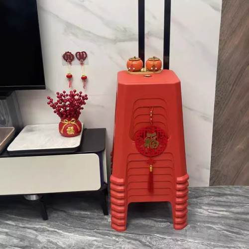 紅色塑膠凳子北歐經濟型餐桌凳結實耐用吃飯凳客廳防滑成人高凳子 紅色塑膠凳子北歐經濟型餐桌凳結實耐用吃飯凳客廳防滑成人高凳子