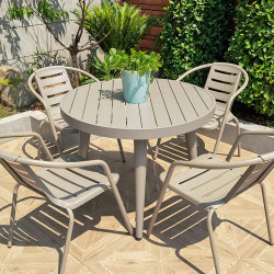 戶外桌椅庭院室外休閒露天露台外擺鋁合金餐桌陽台茶幾圓桌